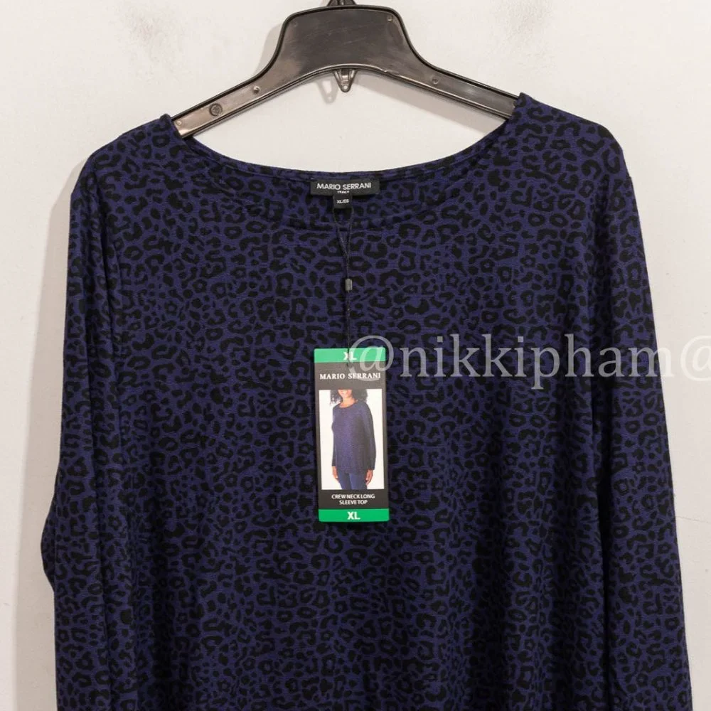 Brand new Mario Serrani crewneck long-sleeved top  size XL - Picture 3 of 5